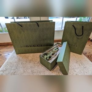 Gucci gift bag box set with ribbon